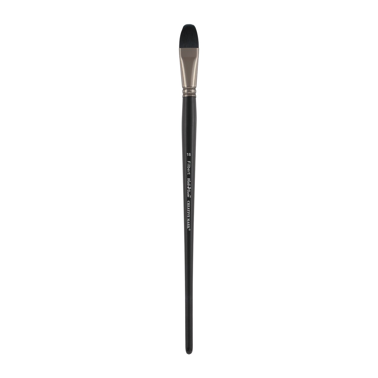 Black Swan Synthetic Red Sable Paint Brushes - Filbert Size # 18 - Professional Quality Long Handle Paint Brushes for Oil, Heavy Body Media and Acrylic - Artists of All Levels